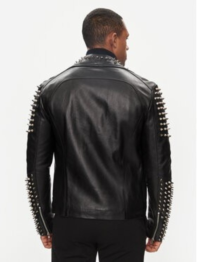 Serge Pariente Kurtka skórzana Studer Czarny Slim Fit