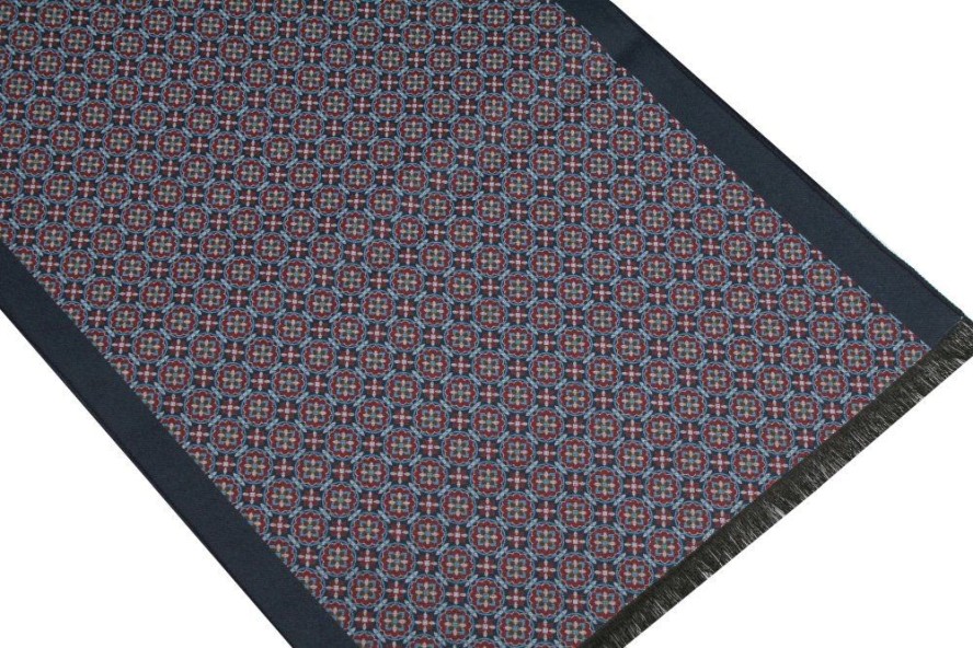 Elegancki Szalik Bawełniany - Alties - Drobny Wzór Geometryczny