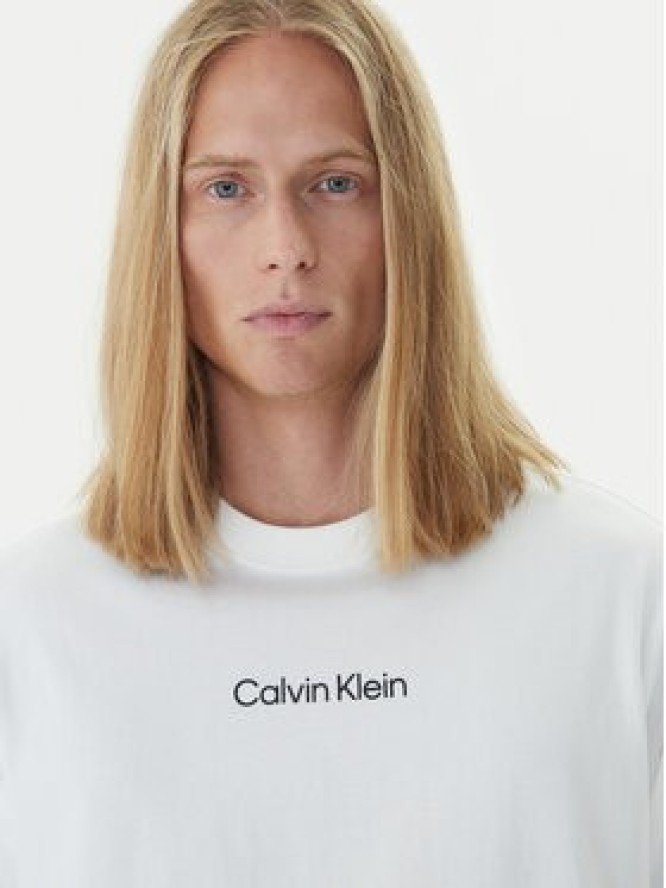 Calvin Klein Longsleeve Standard Logo LV04LD232G Biały Relaxed Fit