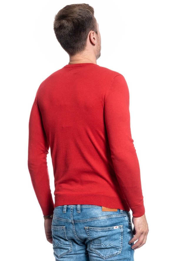 MĘSKI SWETER WRANGLER CREW KNIT RED W85674Q47 112132255