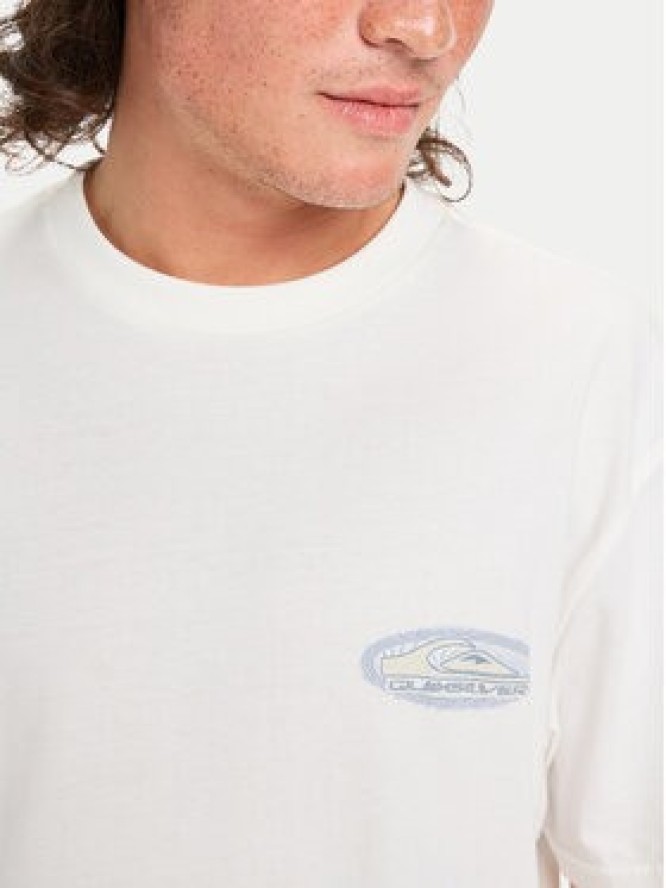 Quiksilver T-Shirt Evo Border Lines EQYZT08191 Biały Regular Fit