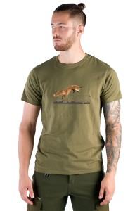 T-shirt myśliwski męski Tagart Fox Olive z nadrukiem