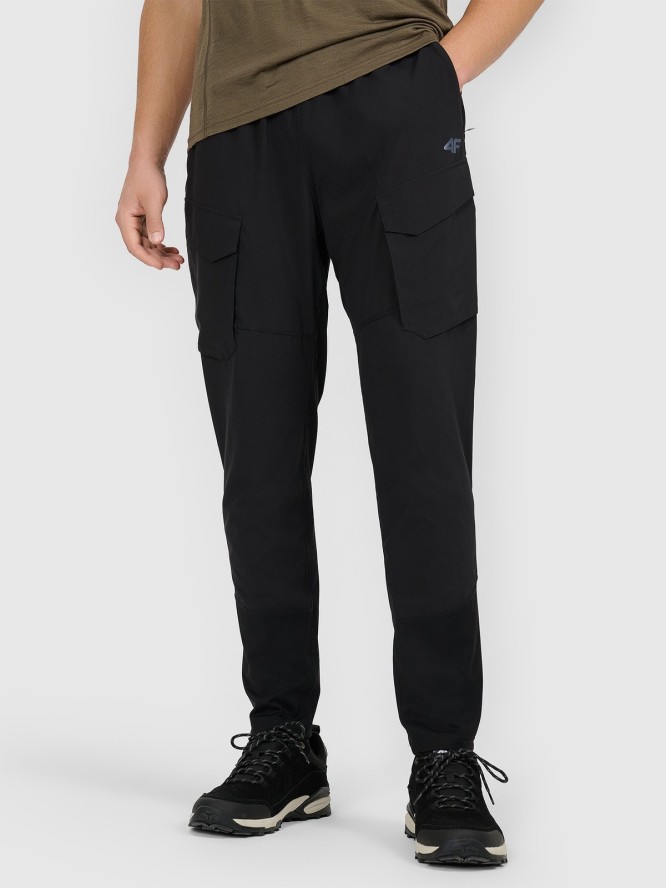 4F Spodnie trekkingowe szybkoschnące męskie - czarne XL