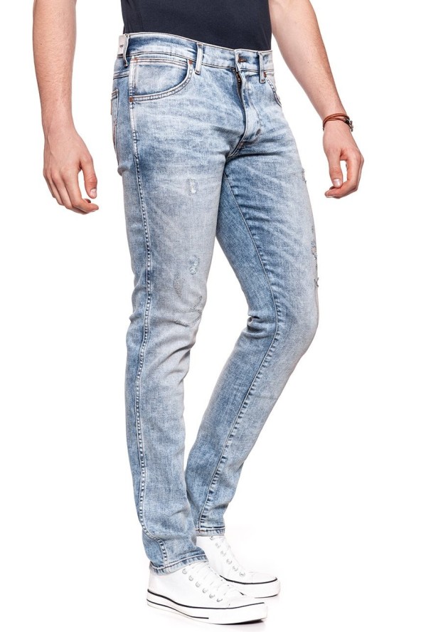 SPODNIE MĘSKIE WRANGLER LARSTON SLASHED GOODS W18SMK10F 112127546