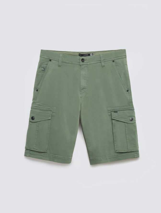 szorty męskie z kieszeniami cargo khaki morrise 303