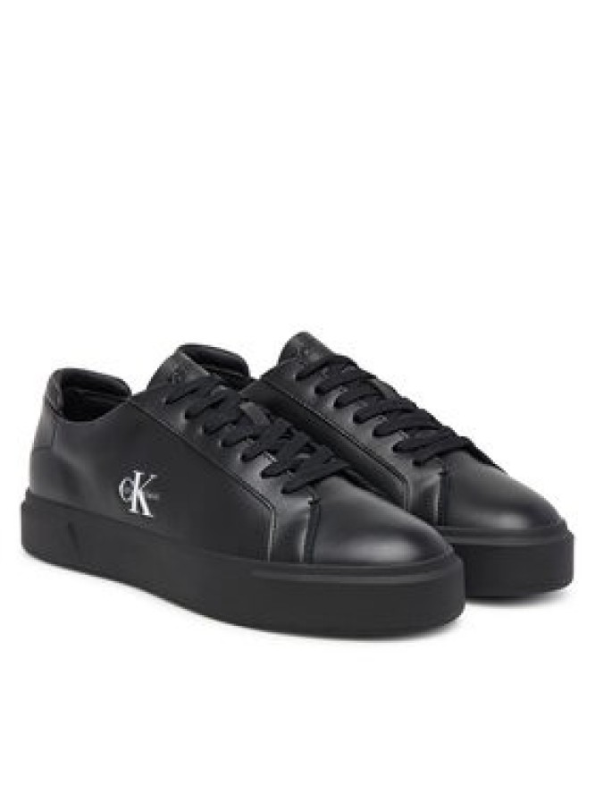 Calvin Klein Sneakersy Basket Cupsole Laceup Lth Ml YM0YM01460 Czarny