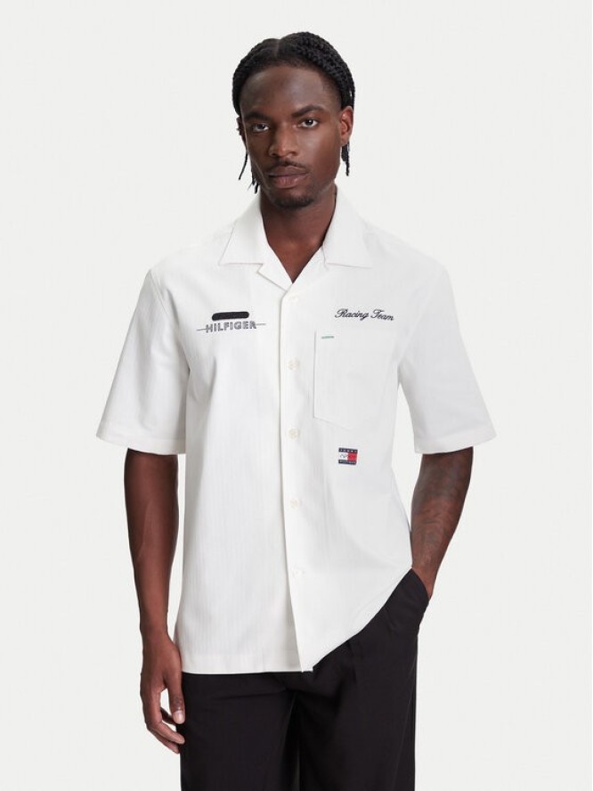 Tommy Hilfiger Koszula F1 Movie Mechanics MW0MW41476 Écru Boxy Fit