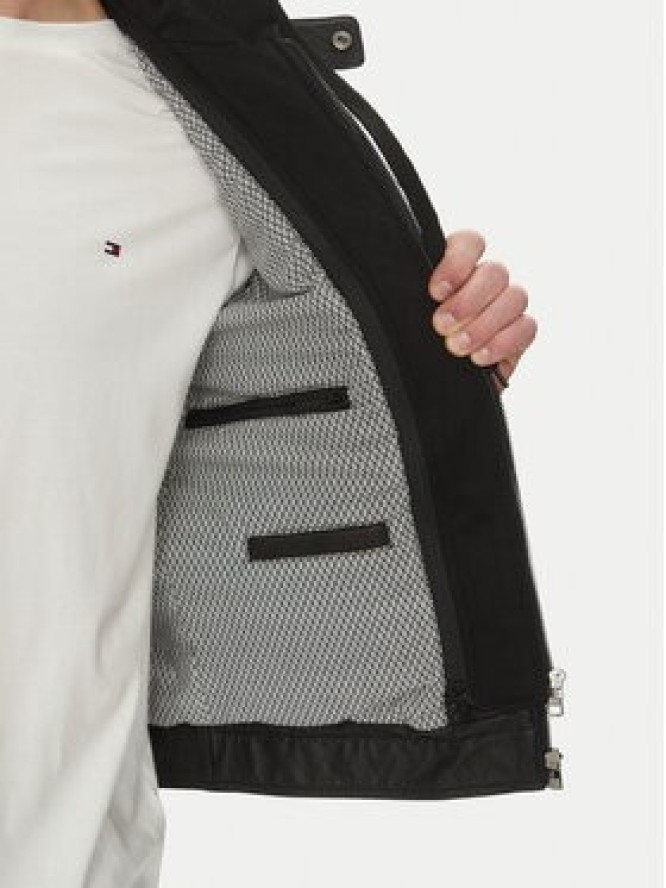 Serge Pariente Kurtka skórzana Sean Czarny Regular Fit