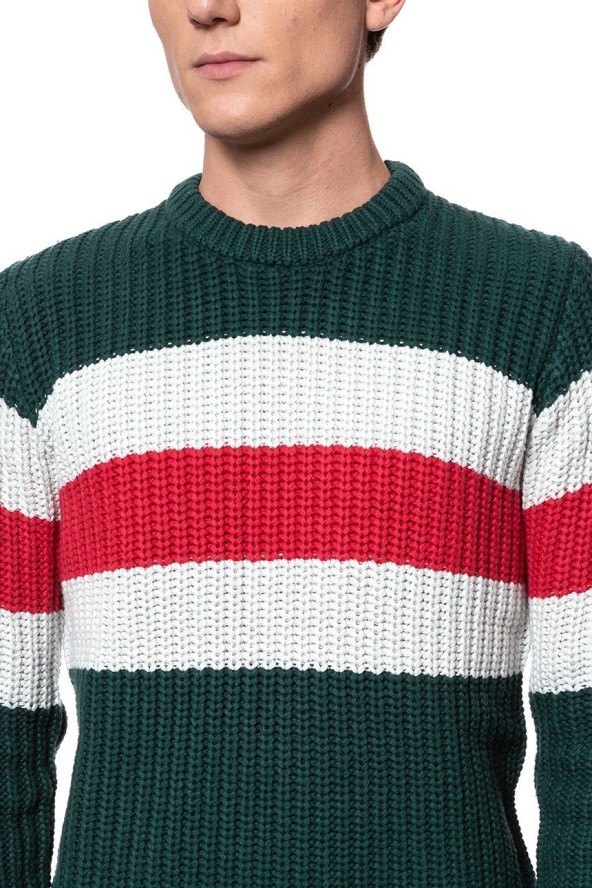 MĘSKI SWETER WRANGLER CHUNKY KNIT PINE W8A7PCG01 112132375