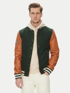 Serge Pariente Kurtka bomber Varsity Bomber Zielony Regular Fit