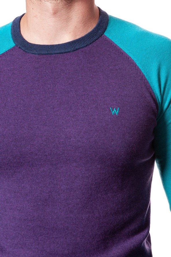 MĘSKI SWETER WRANGLER RAGLAN KNIT PURPLE PENNANT W86152PWT 112132310