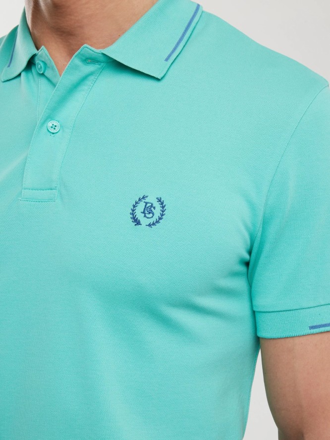 Koszulka męska polo turkusowa Polian 302