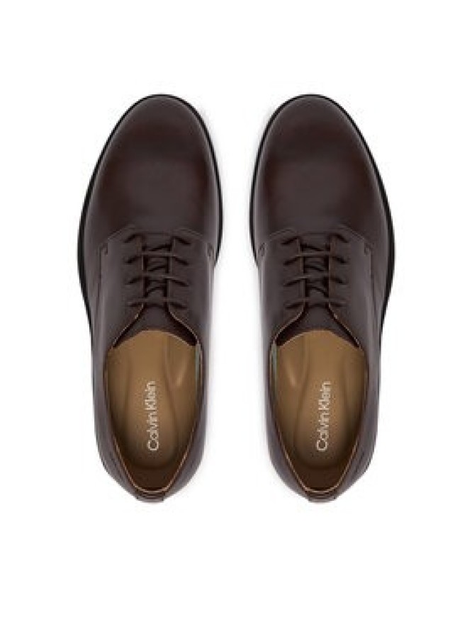 Calvin Klein Półbuty Ess Rubber Derby Lth HM0HM02056 Brązowy