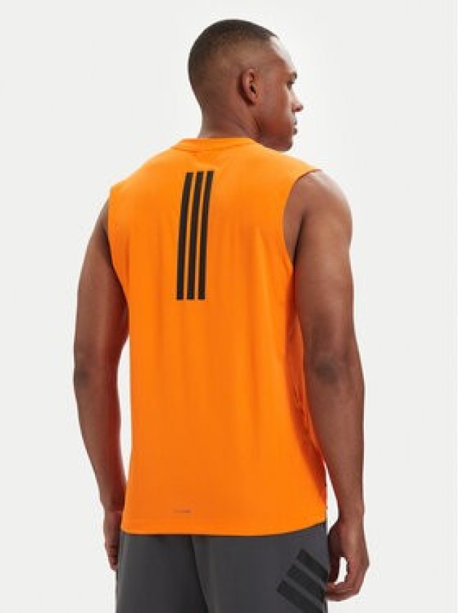 adidas Koszulka techniczna D4T PrimeLift 3 Stripes KD0374 Pomarańczowy Slim Fit