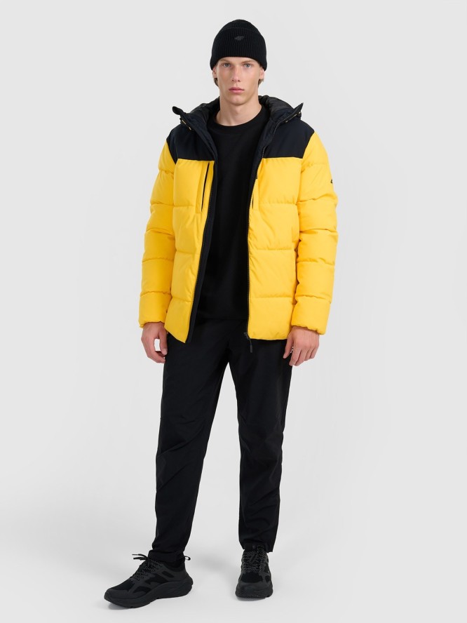 4F Kurtka puchowa z wypełnieniem syntetycznym męska - żółta 3XL
