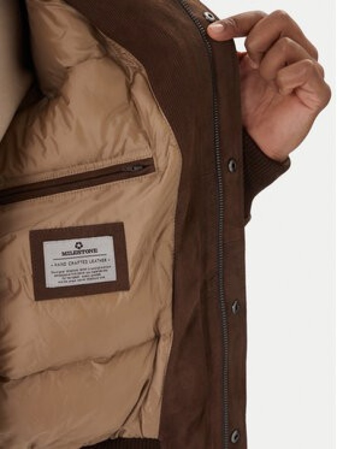 Milestone Kurtka skórzana Ms Nathan 531630 21250 Brązowy Regular Fit