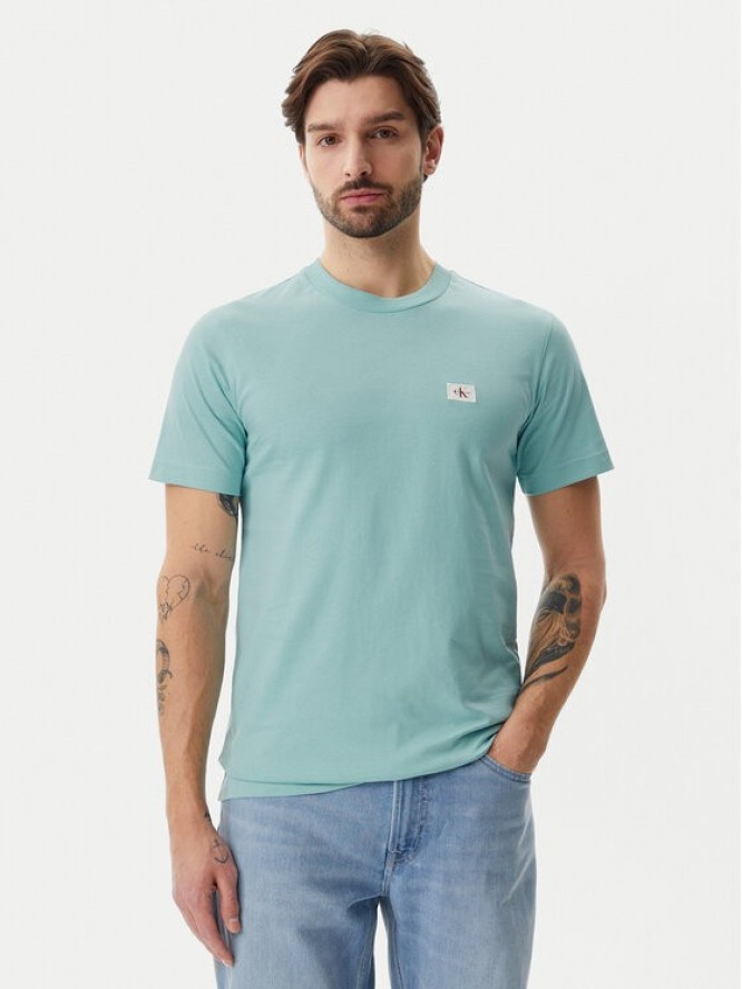 Calvin Klein Jeans T-Shirt J30J327100 Błękitny Regular Fit