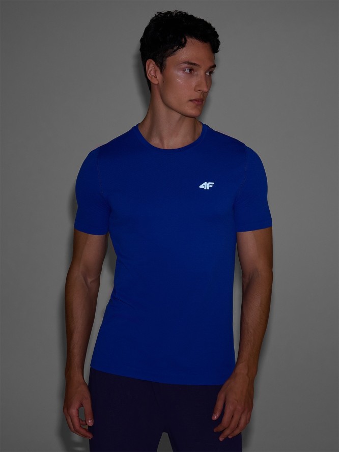 4F Koszulka do biegania szybkoschnąca męska - niebieska L/XL