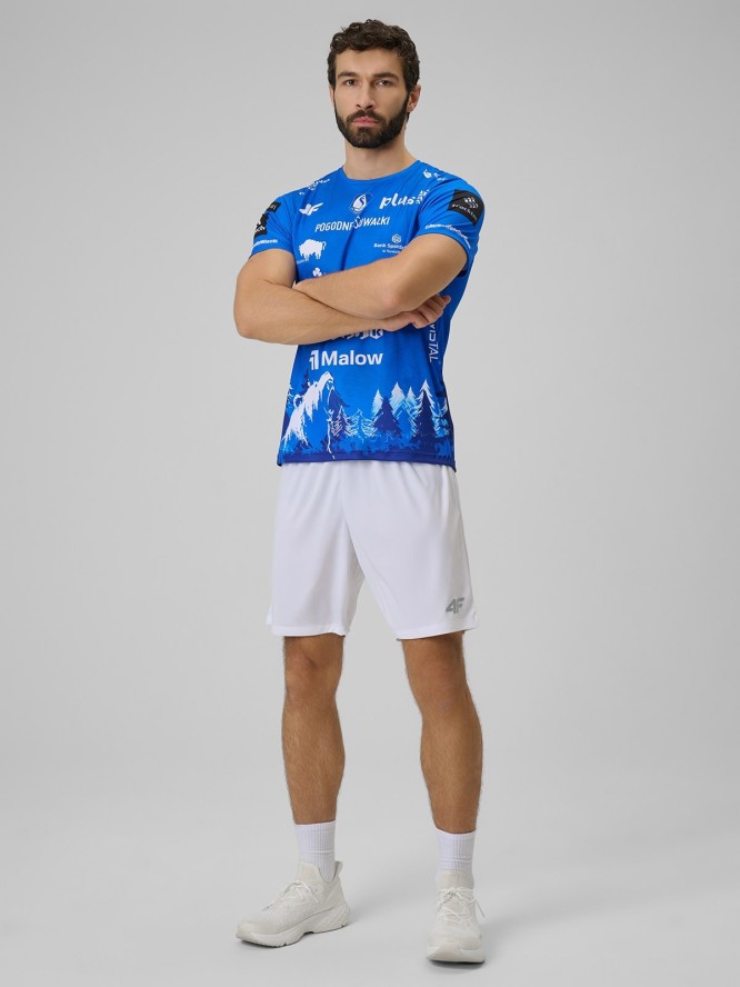 4F Koszulka meczowa replika wyjazdowa z sezonu 2025/26 męska 4F x Ślepsk Suwałki - niebieska XXL