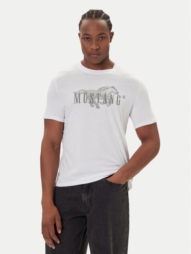 Mustang T-Shirt Austin 1016858 Biały Regular Fit
