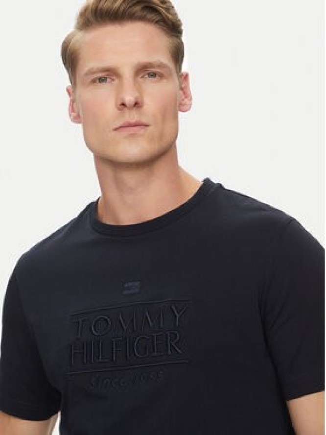 Tommy Hilfiger T-Shirt Embroidery Logo MW0MW38620 Granatowy Regular Fit