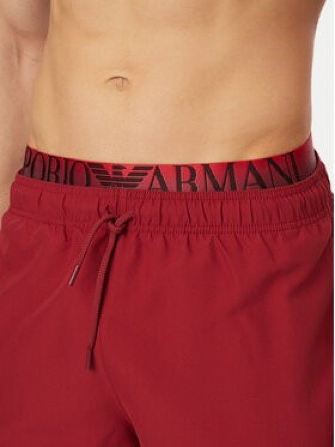 Emporio Armani Szorty sportowe EM000686 AF20432 U5050 Bordowy Regular Fit