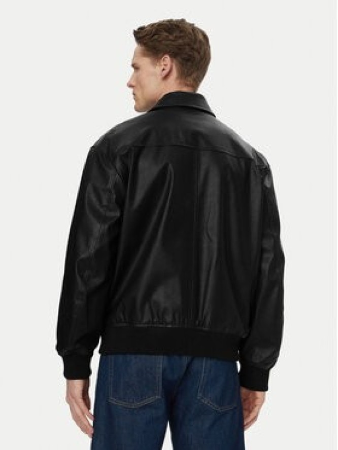 Calvin Klein Jeans Kurtka z imitacji skóry LV04RF403G Czarny Relaxed Fit