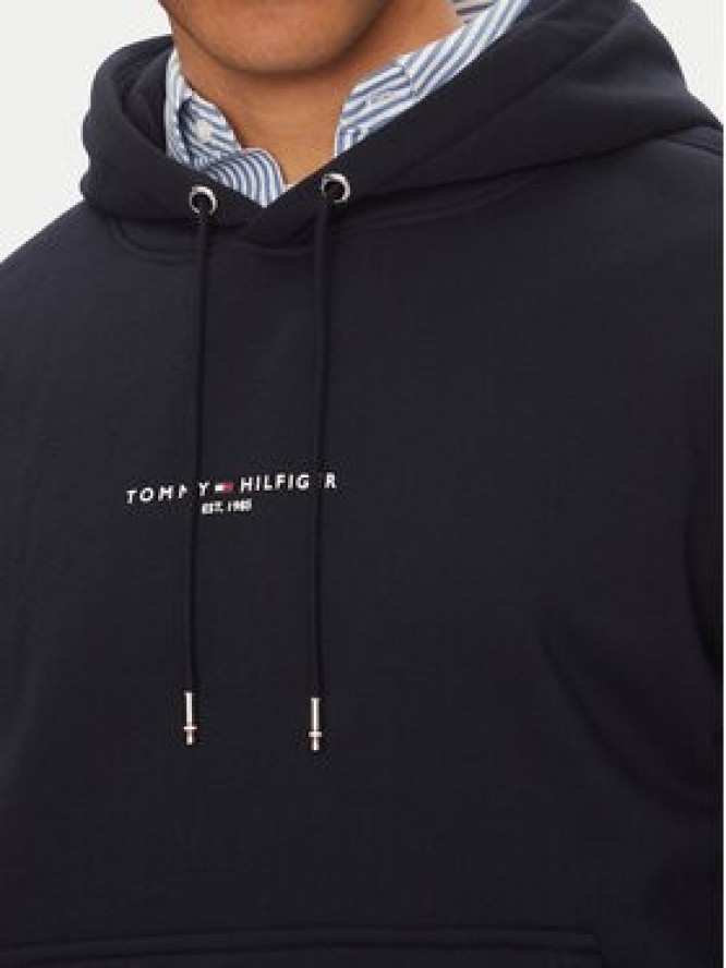 Tommy Hilfiger Bluza Small Logo MW0MW38950 Granatowy Regular Fit