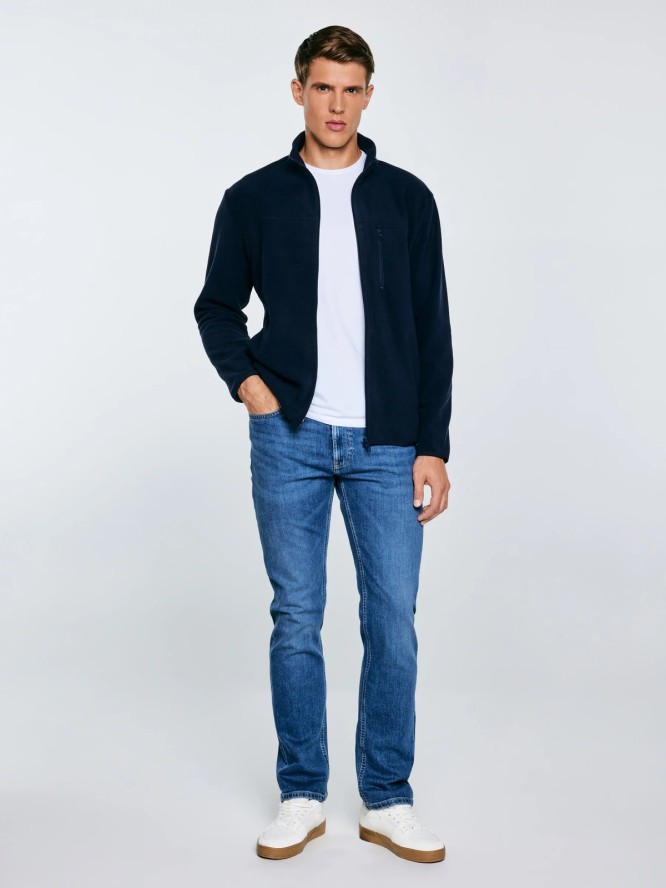 Bluza męska polarowa rozpinana granatowa Malkom 403