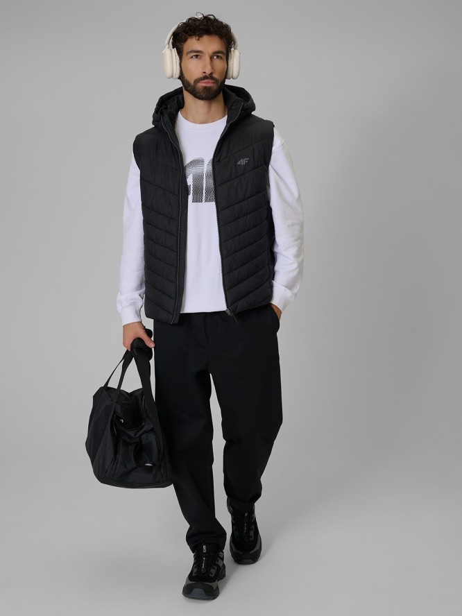 4F Bezrękawnik z wypełnieniem syntetycznym męski - czarny 3XL