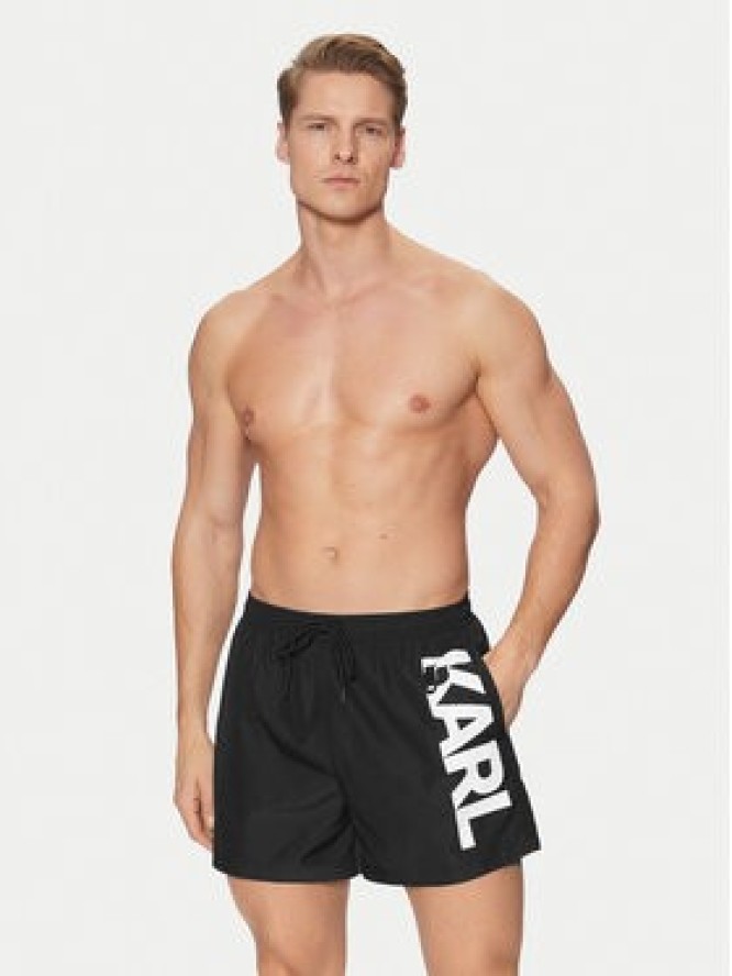 KARL LAGERFELD Szorty kąpielowe A1M46013 Czarny Regular Fit