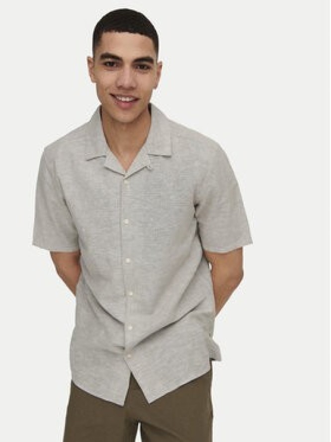 Only & Sons Koszula Caiden 22025116 Beżowy Slim Fit