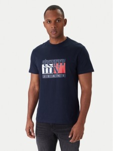 Tommy Jeans T-Shirt DM0DM21977 Granatowy Regular Fit