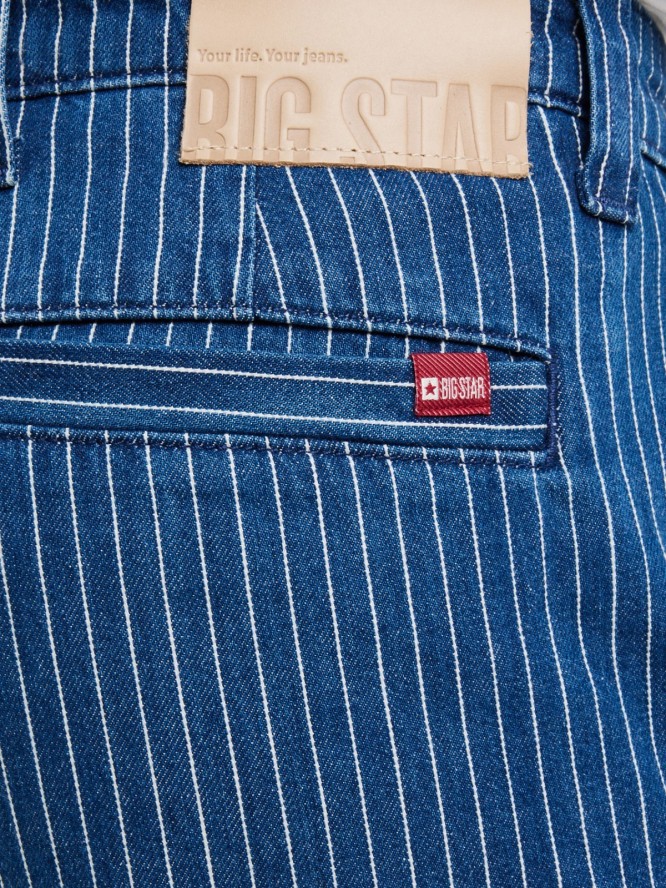 Jeansy męskie loose w prążek granatowe Temir 540