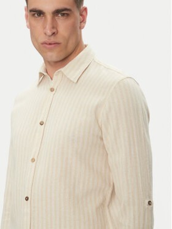 INDICODE Koszula Dikson 20-511 Beżowy Regular Fit