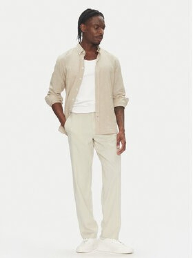 Lindbergh Koszula 30-203344B Beżowy Relaxed Fit