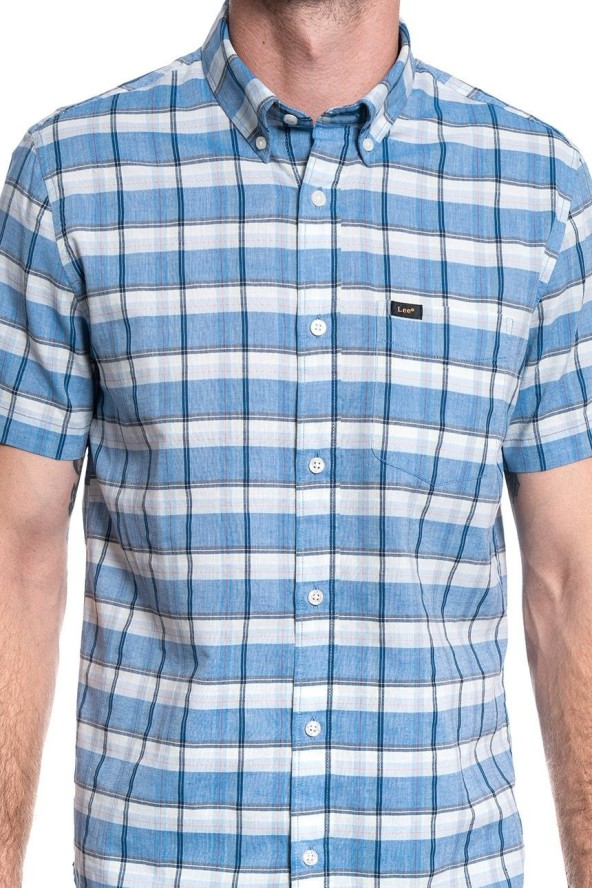 MĘSKA KOSZULA LEE LEE BUTTON DOWN SS SUMMER BLUE L886DGNJ 112123622