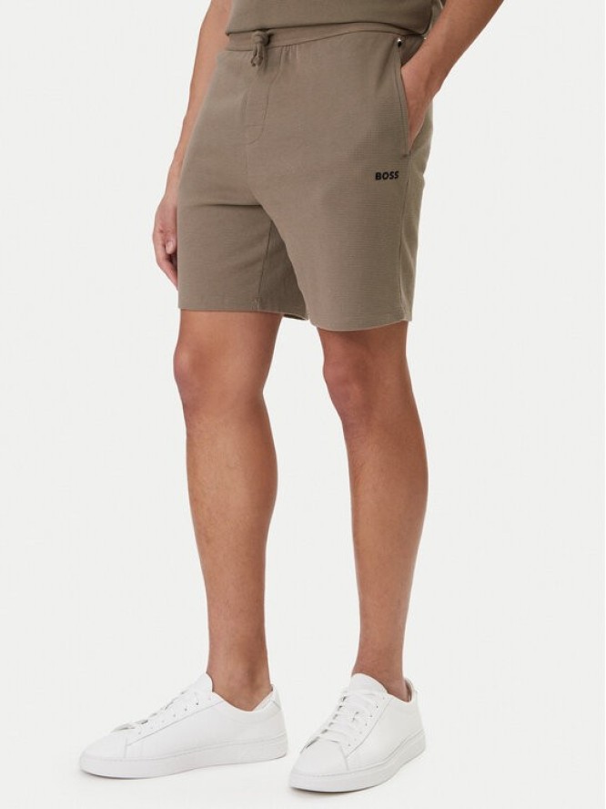 BOSS Szorty sportowe Waffle 50535884 Brązowy Regular Fit
