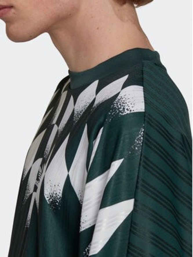 adidas Longsleeve Rekive Graphic HK7330 Zielony Loose Fit