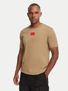 HUGO T-Shirt Diragolino212 50447978 Beżowy Regular Fit