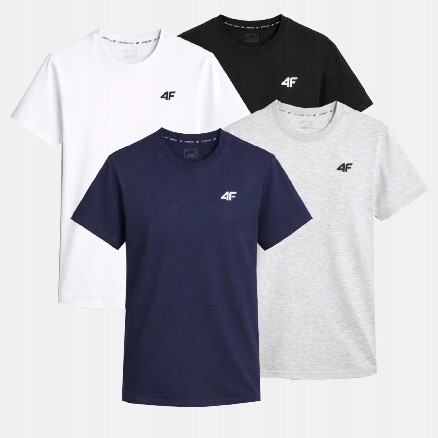 T-SHIRT MĘSKI 4F KOSZULKA ZESTAW KOMPLET 4PAK TTSHM3341