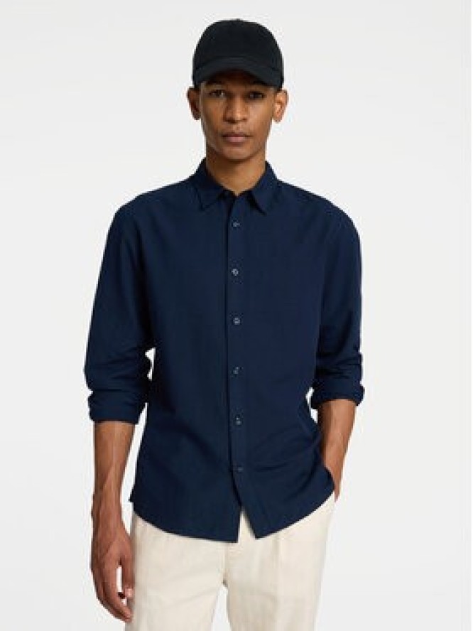 Selected Homme Koszula 16078867 Granatowy Slim Fit