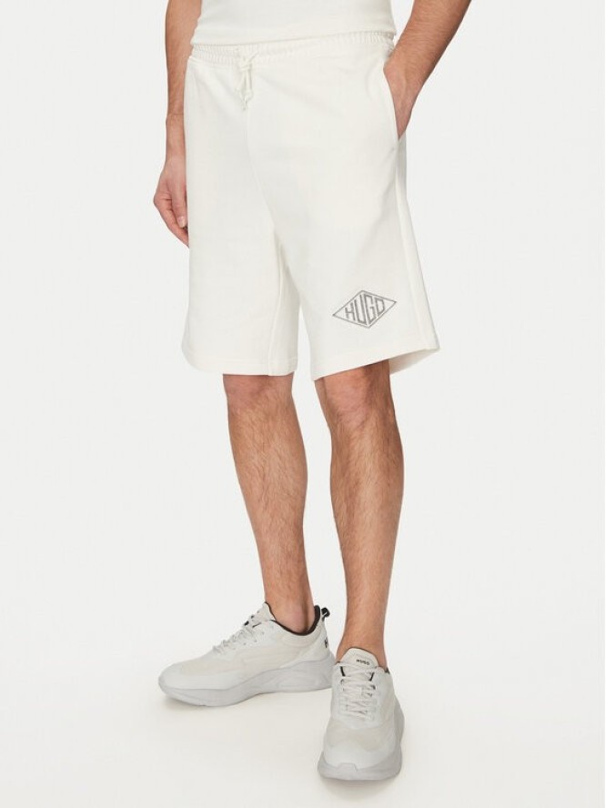 HUGO Szorty sportowe Damtus 50534953 Écru Relaxed Fit