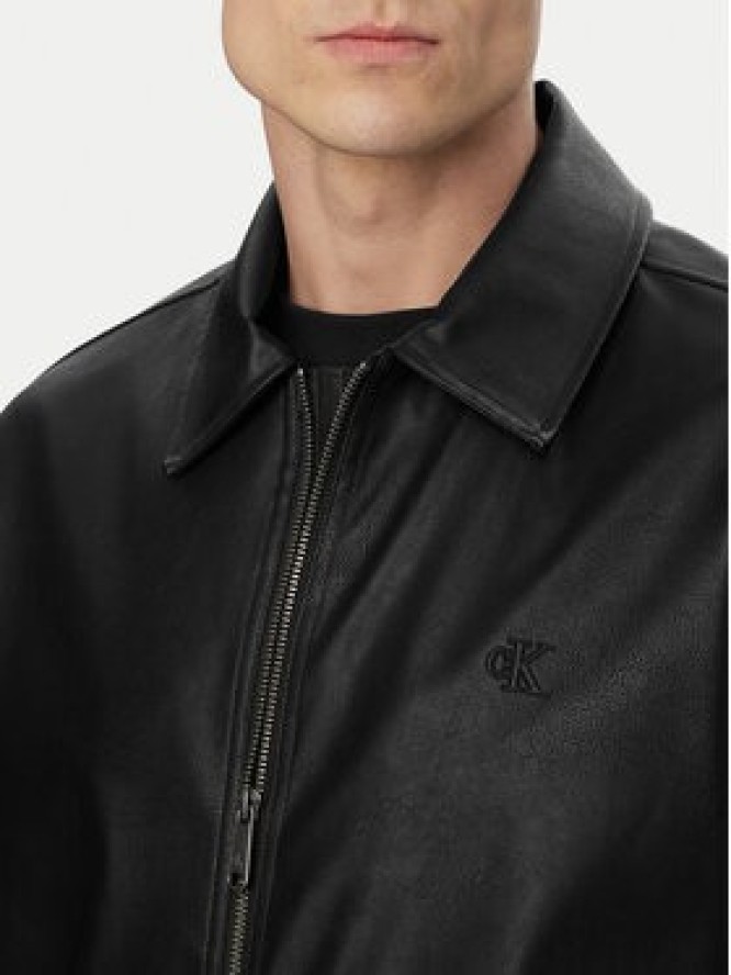 Calvin Klein Jeans Kurtka z imitacji skóry LV04RF403G Czarny Relaxed Fit