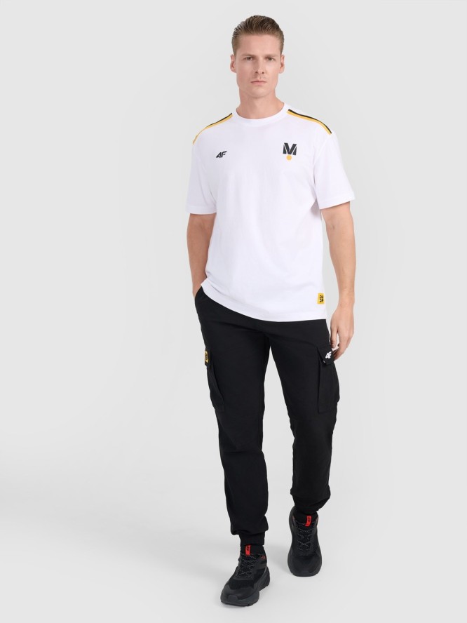 4F T-shirt regular z nadrukiem uniseks 4F x Drift Masters - biały XXL