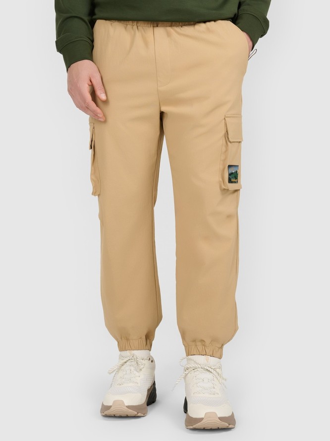 4F Spodnie casual cargo męskie - beżowe XL