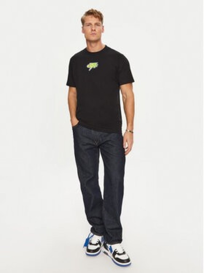 Off-White T-Shirt OMAA027F22JER0071070 Czarny Regular Fit