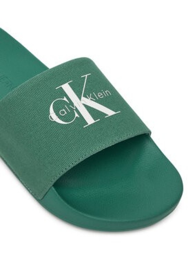Calvin Klein Jeans Klapki Slide Monologo Cv YM0YM01367 Zielony