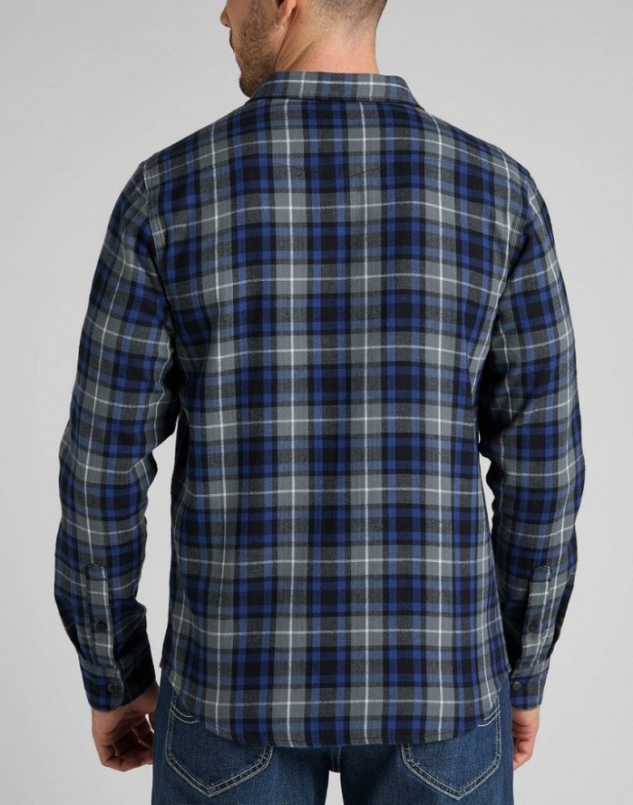 LEE CLEAN WESTERN MĘSKA KOSZULA W KRATĘ ANTHEM BLUE L66RDH21 112322655