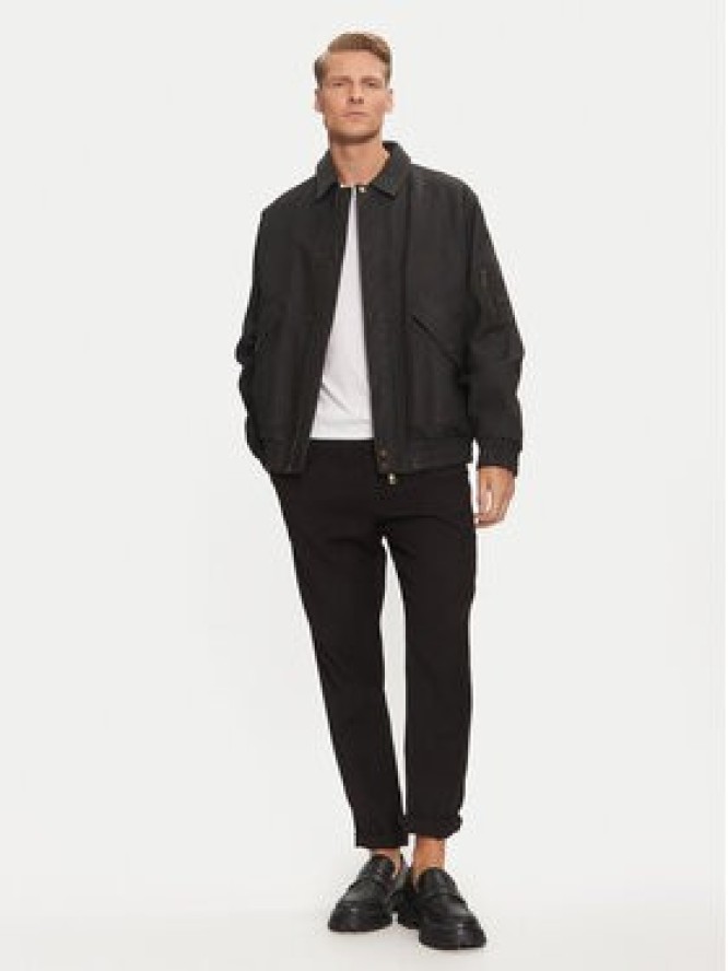 Hugo Kurtka skórzana Lamoto 50516888 Czarny Regular Fit